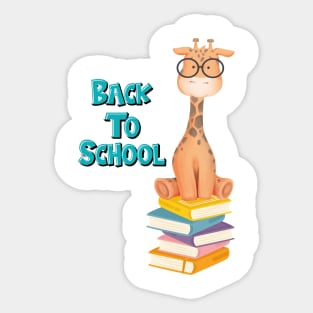 Back To School Giraffe Sticker